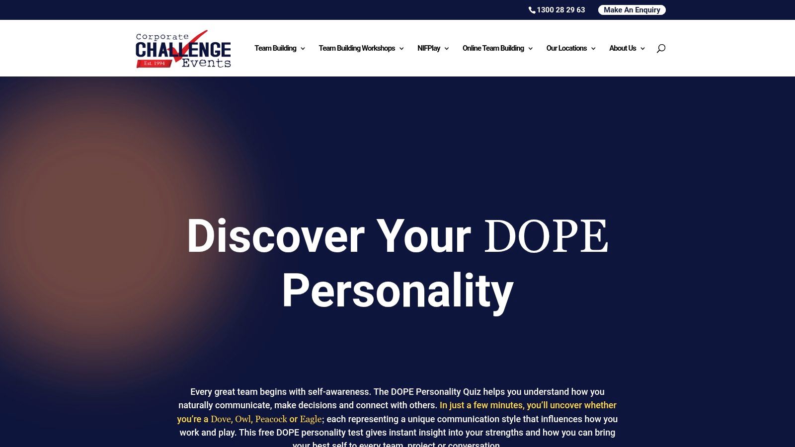 Screenshot from https://www.corporatechallenge.com.au/dope-test-behaviour-profile/