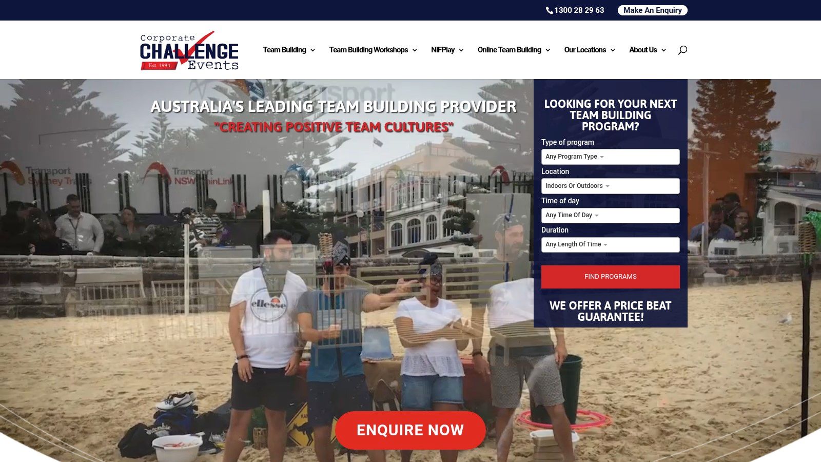 Screenshot from https://www.corporatechallenge.com.au/team-building/charity-team-building/